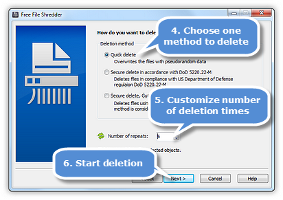 Choose Deletion Method